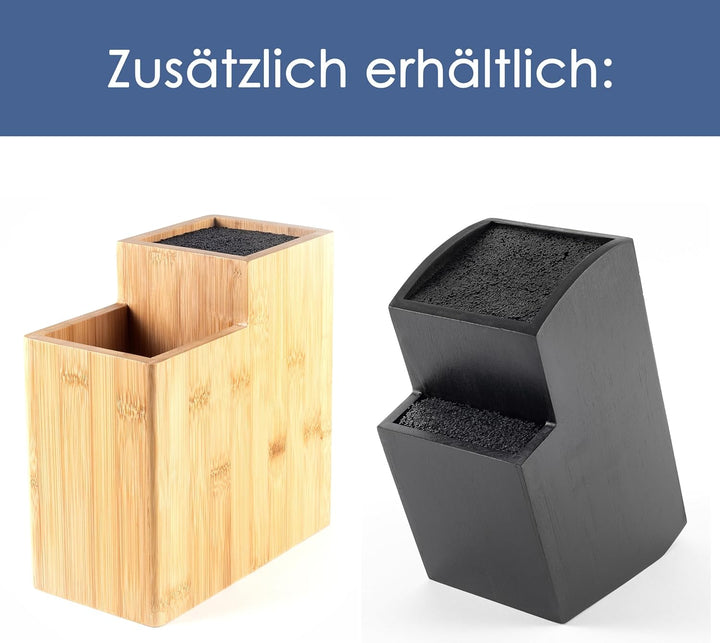 Hanseküche Messerblock - Messerhalter ohne Messer aus Holz Messerbrett beidseitig (Quadratisch Schrä
