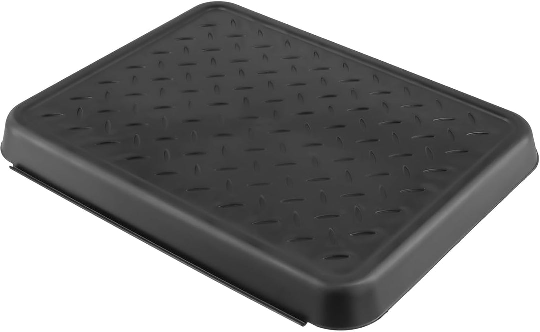 6 Stück Kunststoffe Schuhabtropfschalen, 35 x 27.5 x 3 cm Schwarz Schuhablage, Multifunktional Schuh