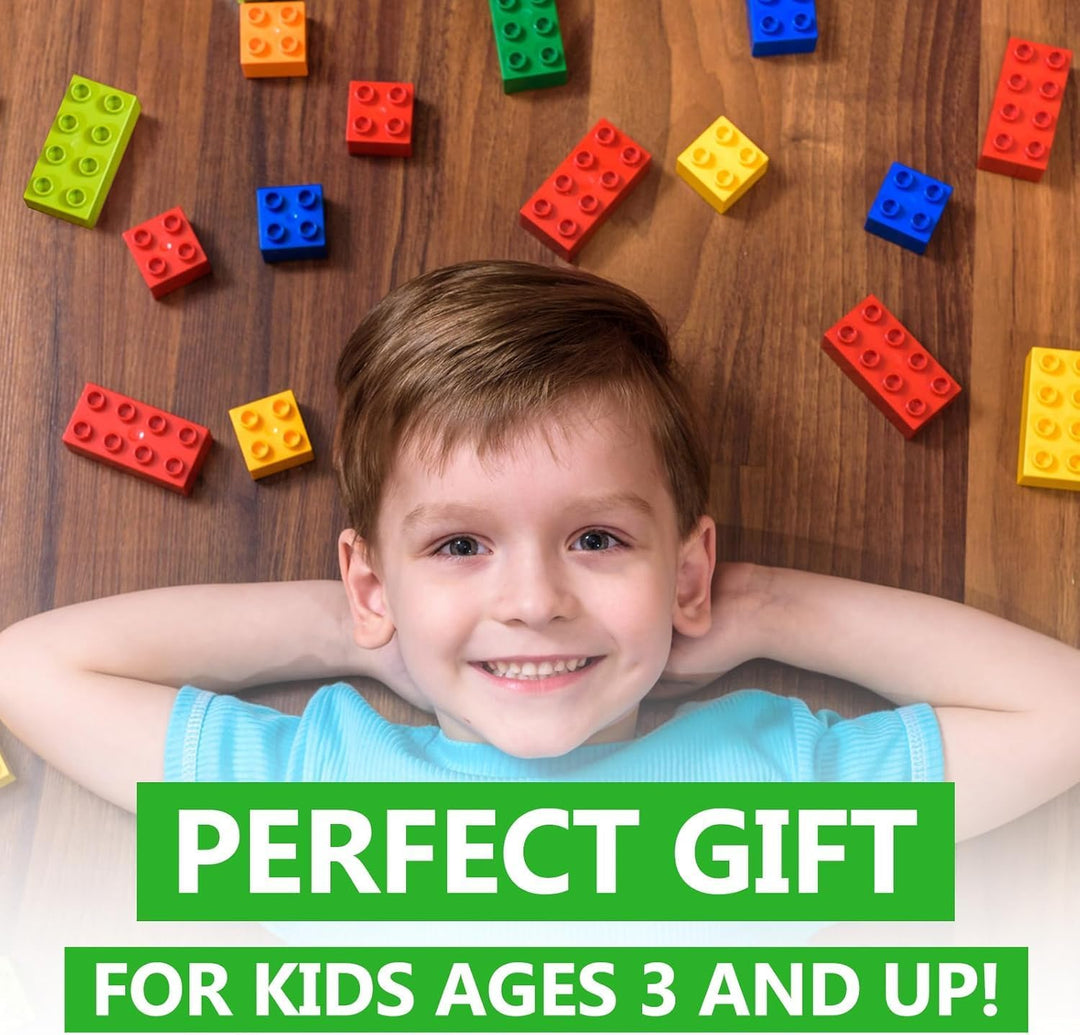 WYSWYG Grosse Bausteine-Set, 50 Teile Steine in 5 Farben, Kompatibel - Ideal für Kinder ab 3 4 5 6 J