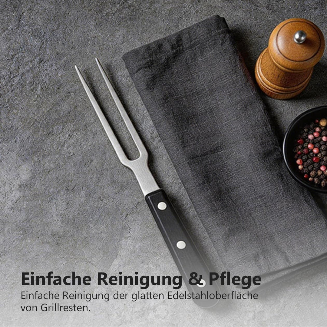 Fleischgabel, Fleischgabel Edelstahl Grillgabel mit Ergonomischem Griff, Nicht Leicht zu Biegen für