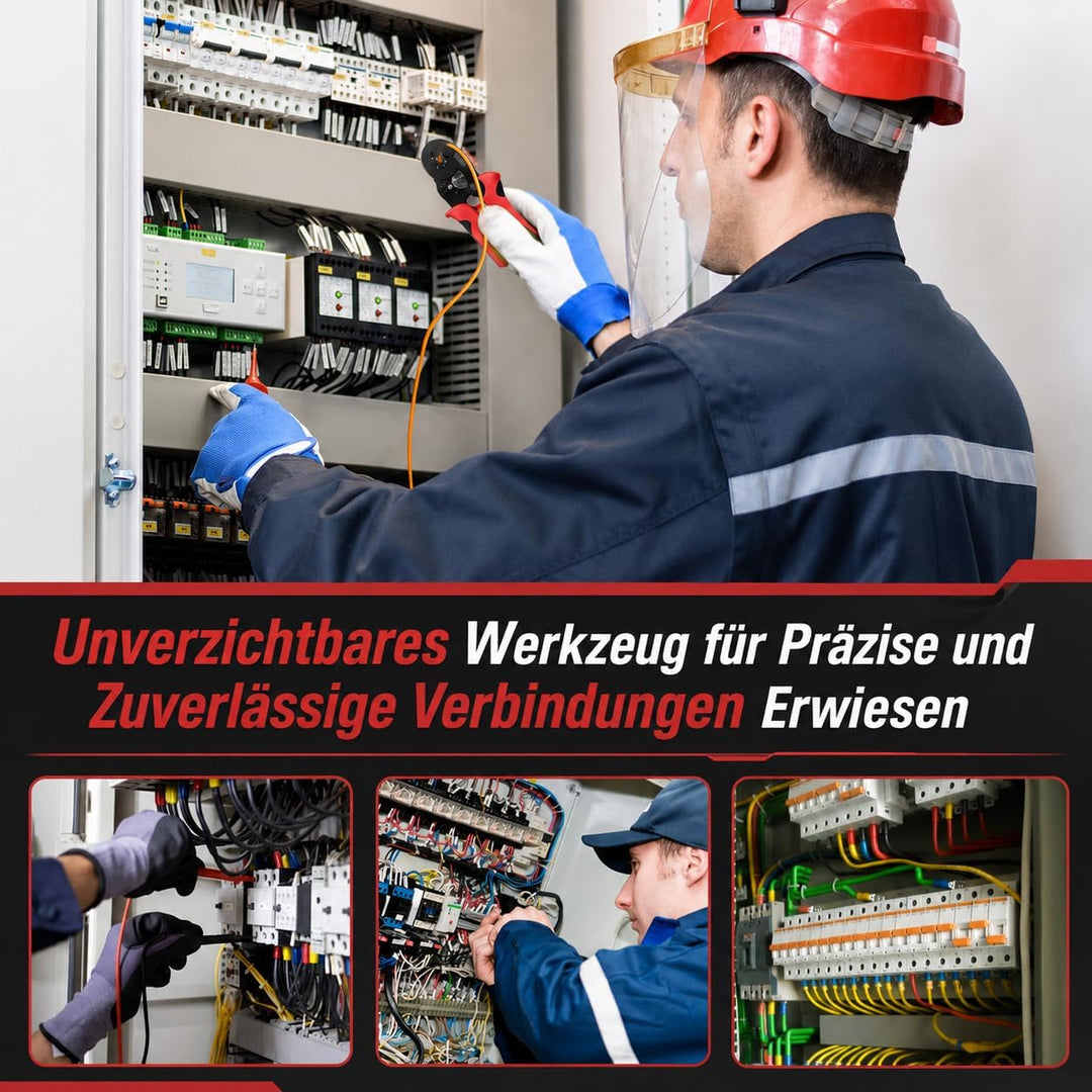 Crimpzange Aderendhülsen Set mit 1300 Stück Aderendhülsen für 0,25-10 mm², Aderendhülsenzange Crimpz