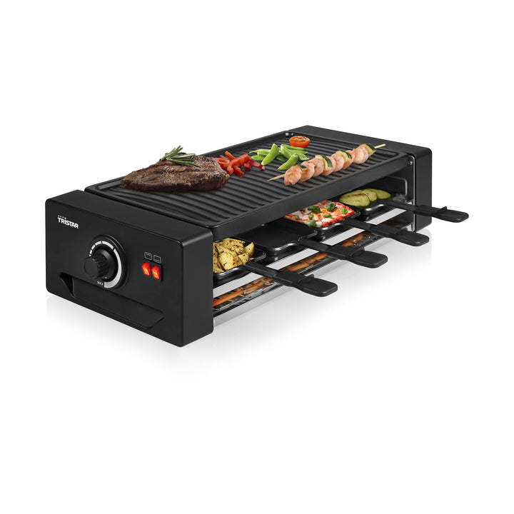 Tristar RA-2736 Multifunktionales Raclette- und Pizzagerät Einstellbarer Thermostat mit doppeltem He