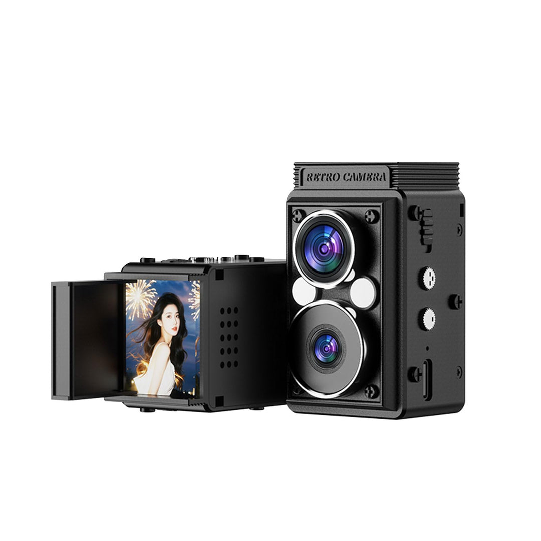 Andoer S11 Minidigitalkamera Vintage, Retro Dual Lens CCD Kamera, Tragbare Infrarot Nachtsicht Digit