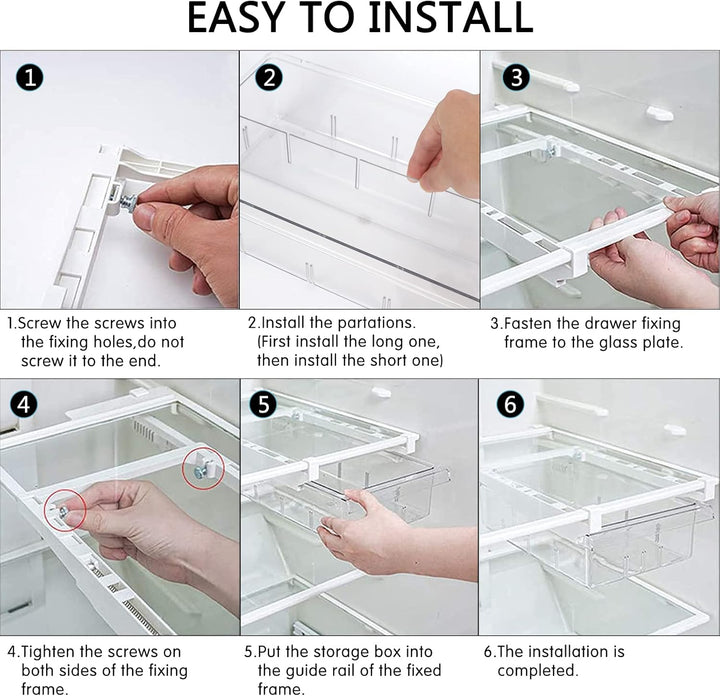 Skycase Kühlschrank Organizer,Durchsichtig Kühlschrank Aufbewahrungsbox,Ausziehbare Einstellbar Kühl