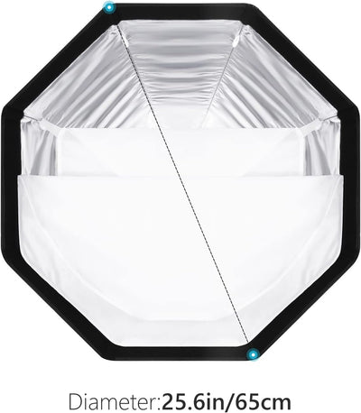 NEEWER 65cm achteckige Softbox mit Schnellverschluss, mit S-Typ Halterung, Tragetasche, kompatibel m