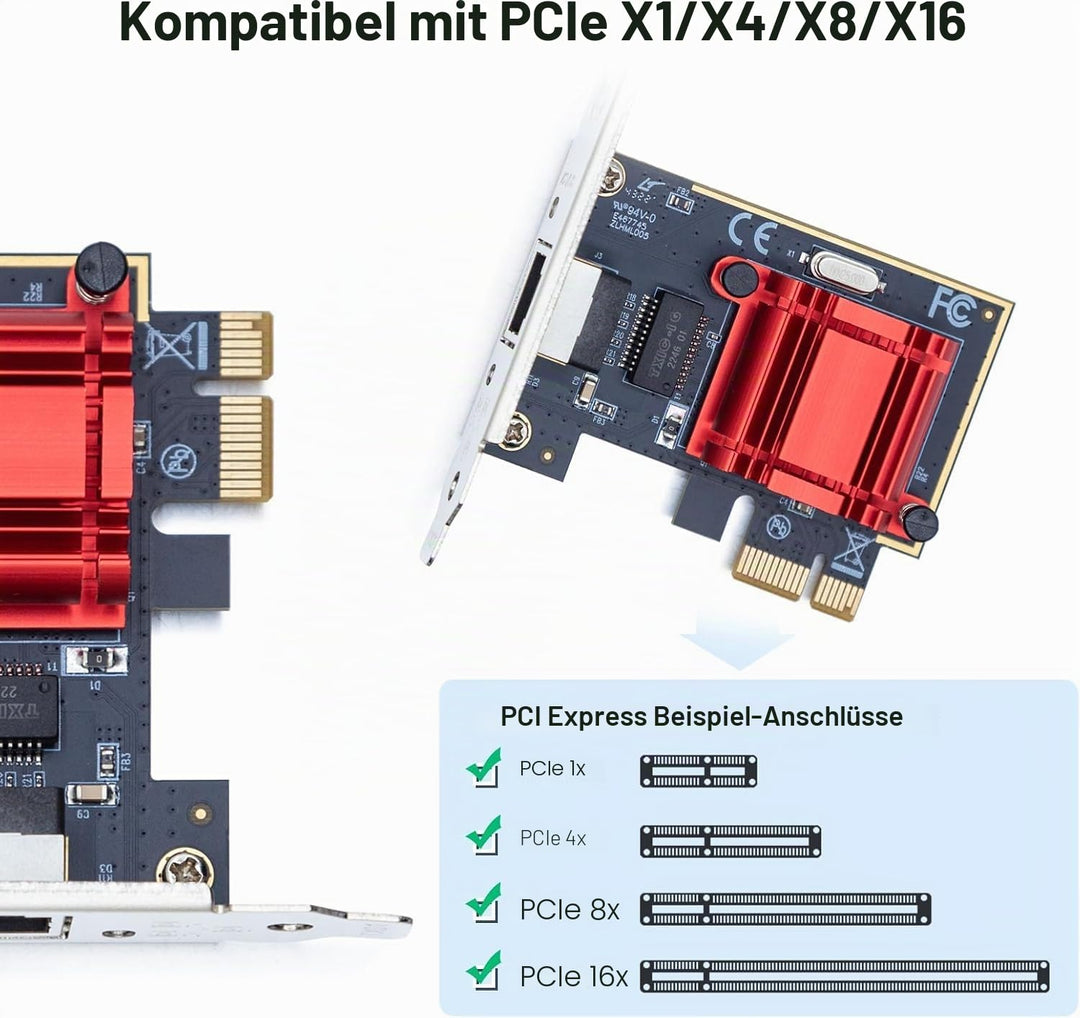 10Gtek® 10/100/1000Mbps Gigabit Ethernet PCI Express NIC Netzwerkkarte| mit Intel I210 Chip| Etherne
