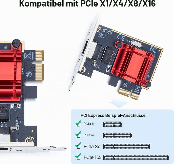 10Gtek® 10/100/1000Mbps Gigabit Ethernet PCI Express NIC Netzwerkkarte| mit Intel I210 Chip| Etherne