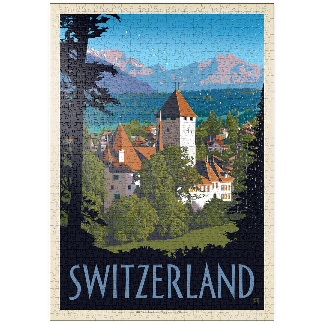 Schweiz, Vintage Travel Poster - Premium 1000 Teile Puzzle - MyPuzzle Sonderkollektion von Anderson