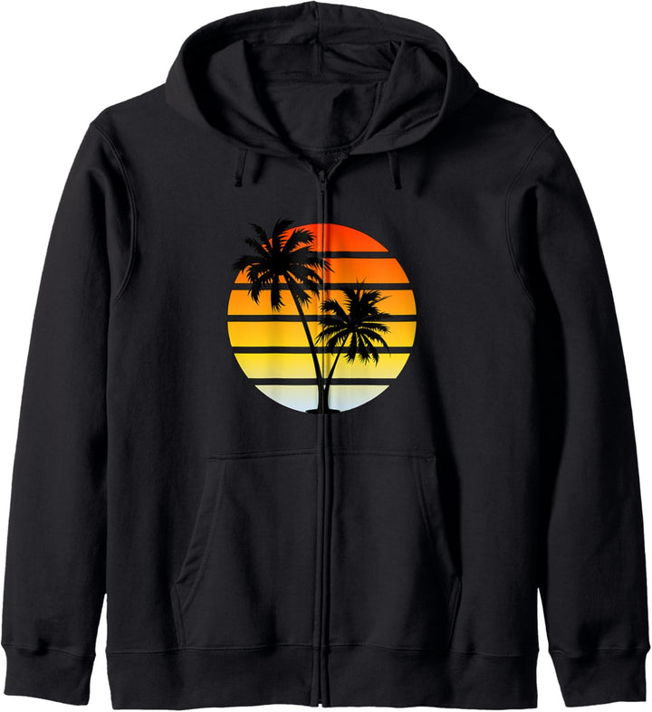 Synthwave Sonnenuntergang Kapuzenjacke