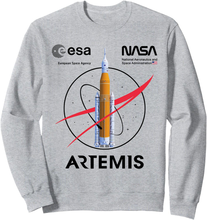 NASA Artemis Mission SLS Worm und ESA Logo Sweatshirt