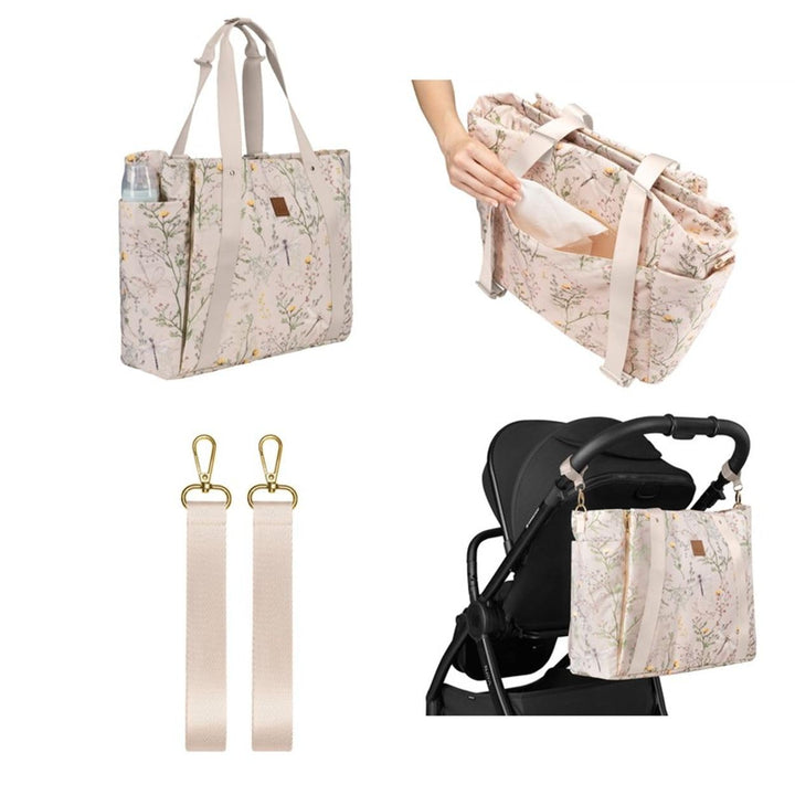 Kikkaboo Wickeltasche Florence Wickelunterlage, Reissverschluss, Flaschentaschen beige, Beige