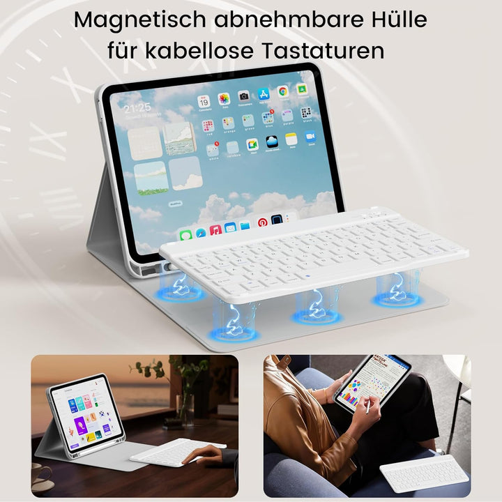 GKABXY Hülle mit Tastatur für iPad Air 11 Zoll 2025 2024 (M3/M2), iPad Air 5 4 2022/2020 10,9 Zoll,