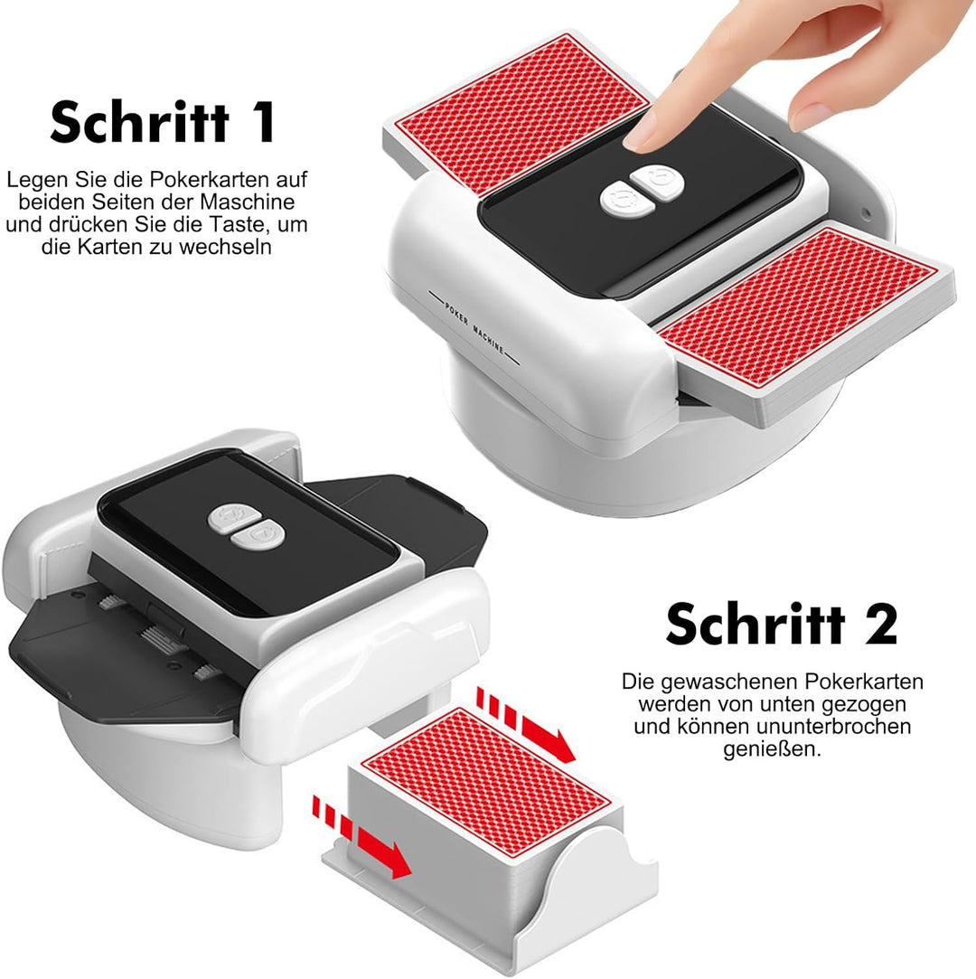 Kartenmischmaschine Elektrisch – Automatischer Kartenmischer für 1–2 Decks, Card Shuffler mit Akku 2