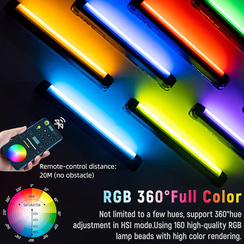 weeylite K21 RGB Handheld LED Videolicht stab Fotografie Licht 1200Lumen mit Bluetooth (APP)-Steueru