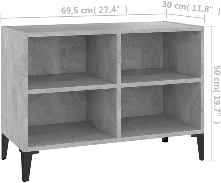 vidaXL TV Schrank mit Metallbeinen 4 Fächern Lowboard Sideboard Fernsehschrank Fernsehtisch TV Möbel