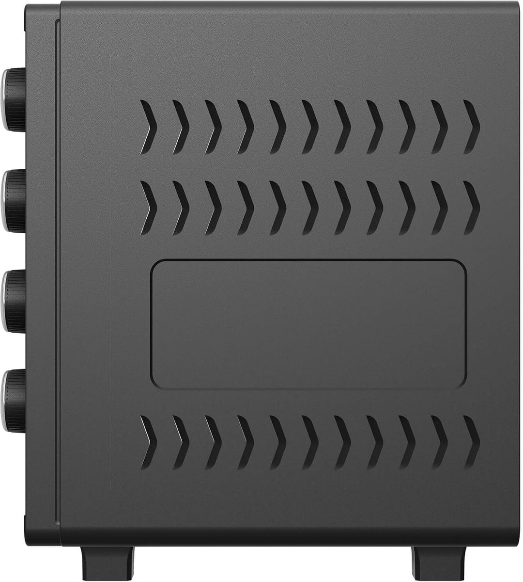 TurboTronic Minibackofen mit Umluft 35l schwarz 1600W, Mini Backofen mit 2 Backblechen, Timer, Pizza