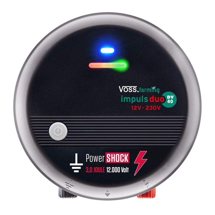 VOSS.farming 12V 230V Weidezaungerät Impuls Duo DV40, Elektrozaungerät 12000 Volt Spannung, Leistung