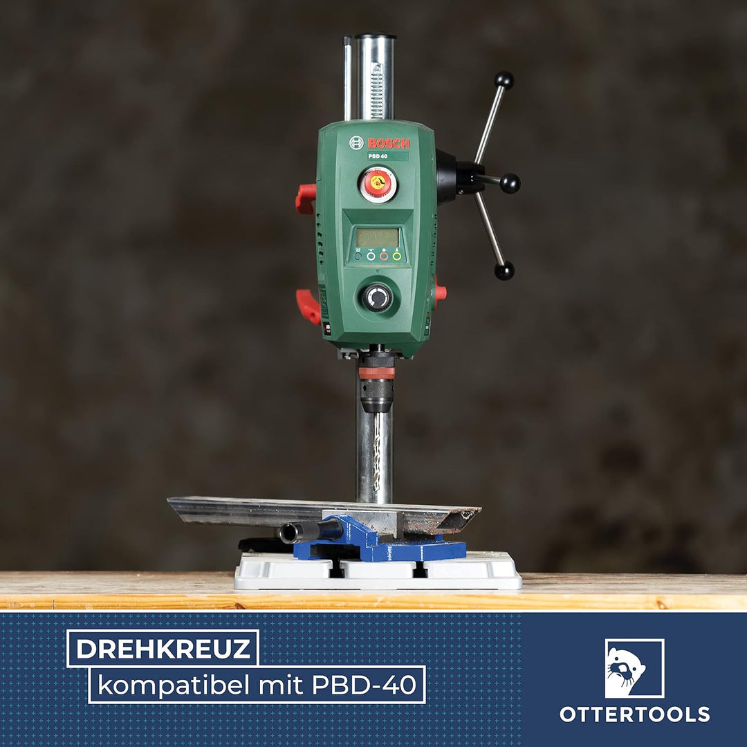 Ottertools - Drehkreuz kompatibel mit Bosch PBD-40 Tischbohrmaschine (runde Griffform) kompatibel mi
