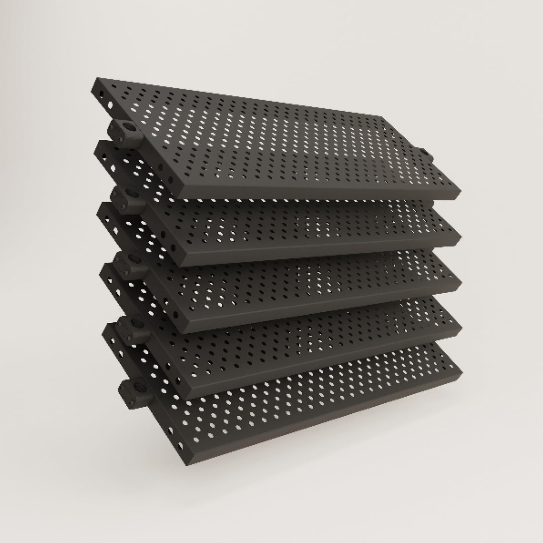 pamo Regalboden Metall schwarz inkl. Montagezubehör 92,5 x 30,5 cm I 5er Set I höhenverstellbar stos