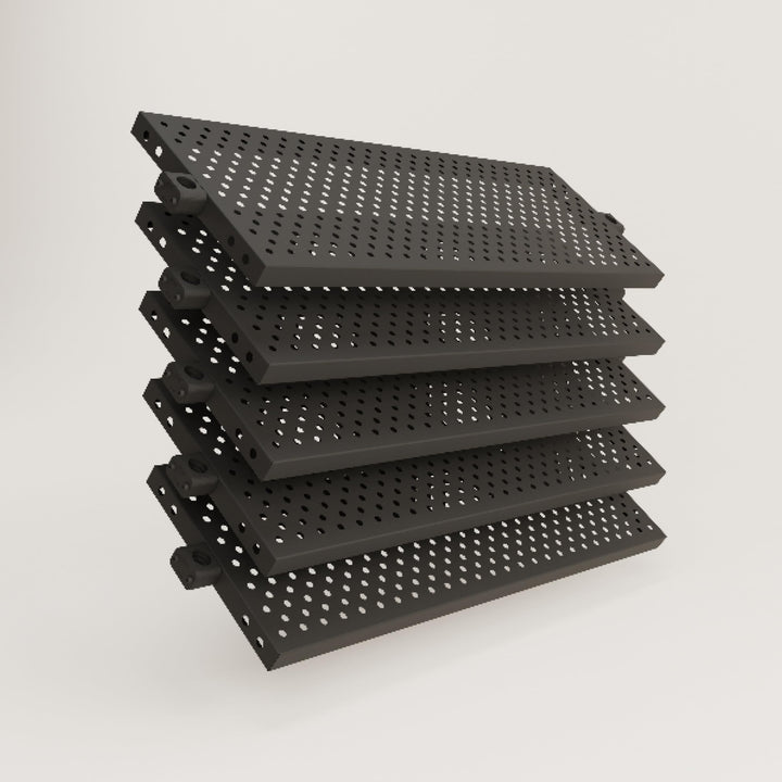 pamo Regalboden Metall schwarz inkl. Montagezubehör 92,5 x 30,5 cm I 5er Set I höhenverstellbar stos