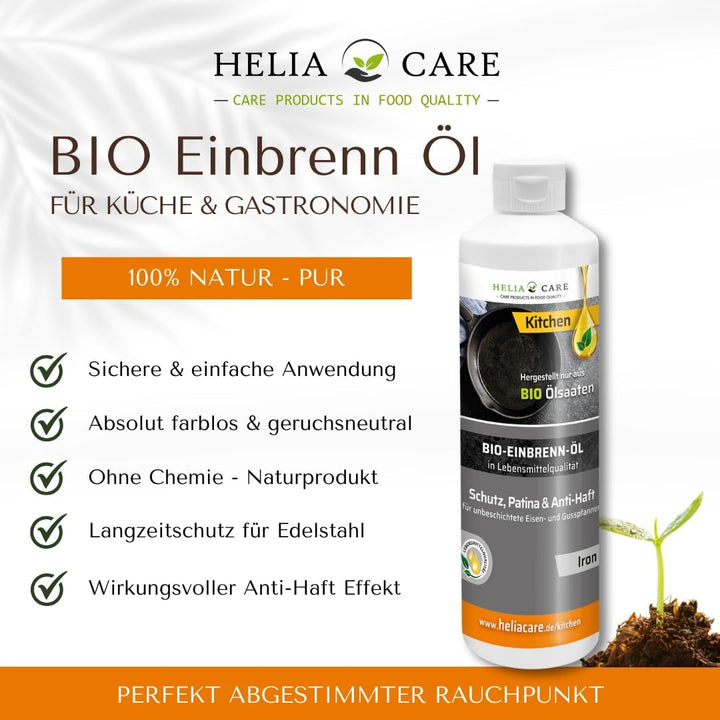 BIO Einbrennöl „Iron“ - Premium Einbrenn und Pflegepaste - 100% natürliches Einbrenn-Öl für Eisen- u