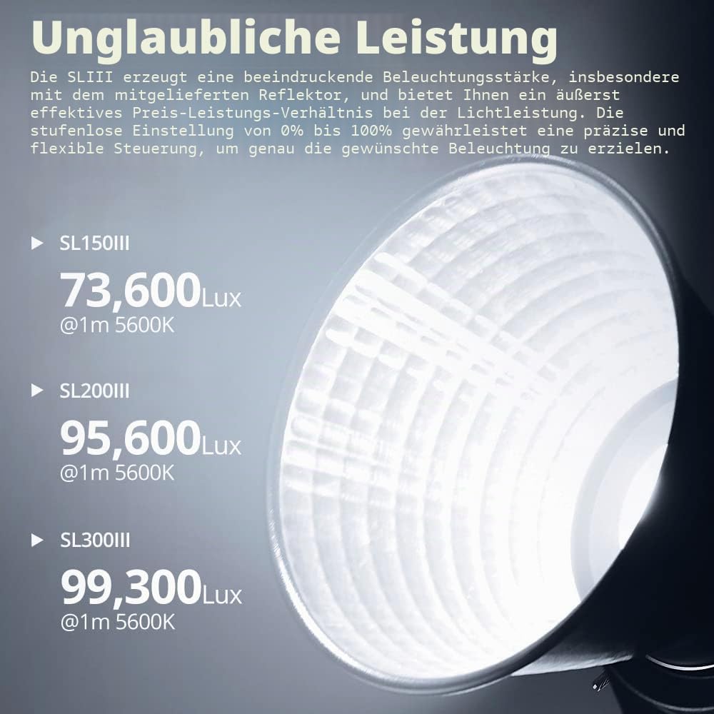 Godox SL150III SL150WIII LED Videoleuchte 160W Tageslicht Ausgewogen 5600K 2.4G Wireless X System CR