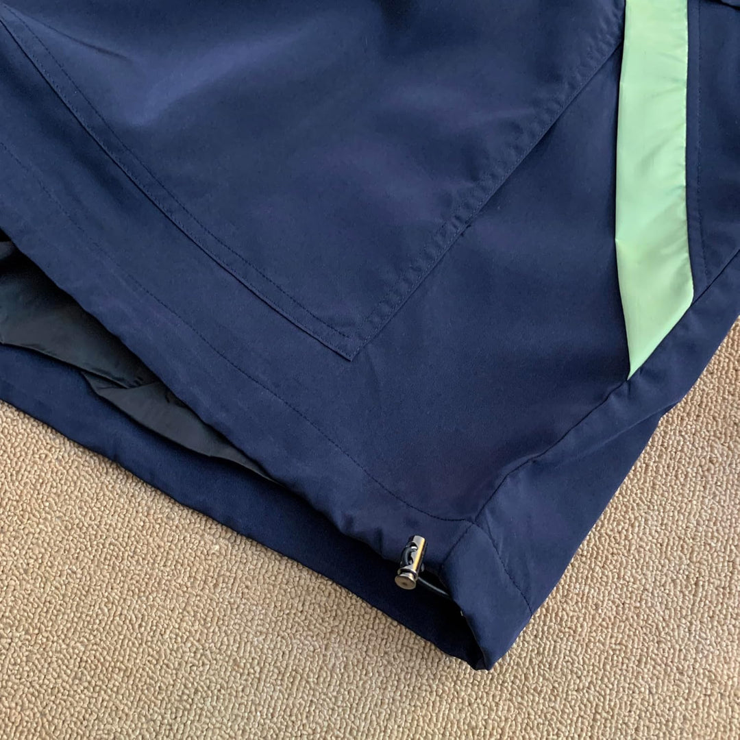 GURUNVANI Lässiger Kapuzenpullover mit Langen Ärmeln, Farbblock-Pullover Marineblau S, Marineblau S