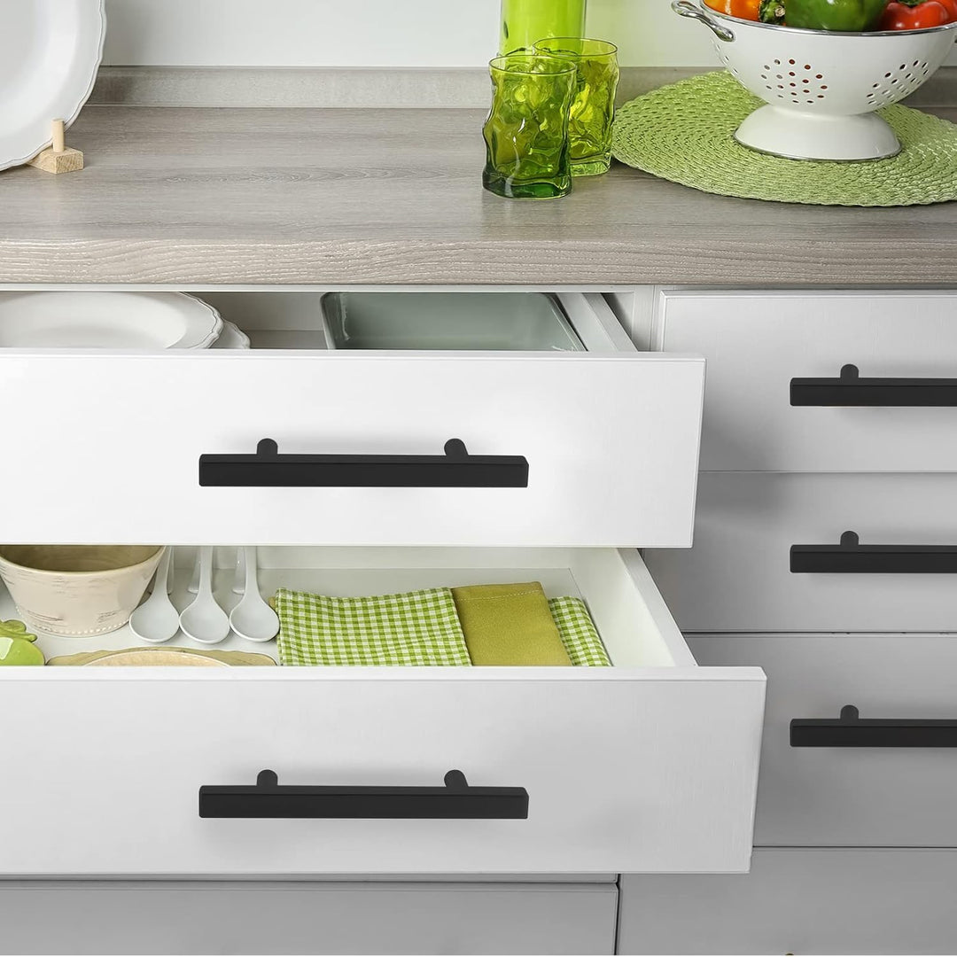 LONTAN 15 Stück Griffe für Küchenschränke Schwarz Schrankgriffe Schwarz 128mm lochabstand Küchengrif