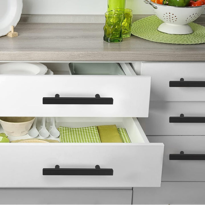 LONTAN 15 Stück Griffe für Küchenschränke Schwarz Schrankgriffe Schwarz 128mm lochabstand Küchengrif