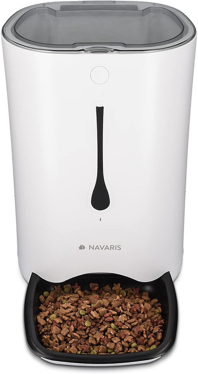 Navaris Automatischer Futterautomat Futterspender mit Timer - 6L Futternapf Automat mit Timer und ak