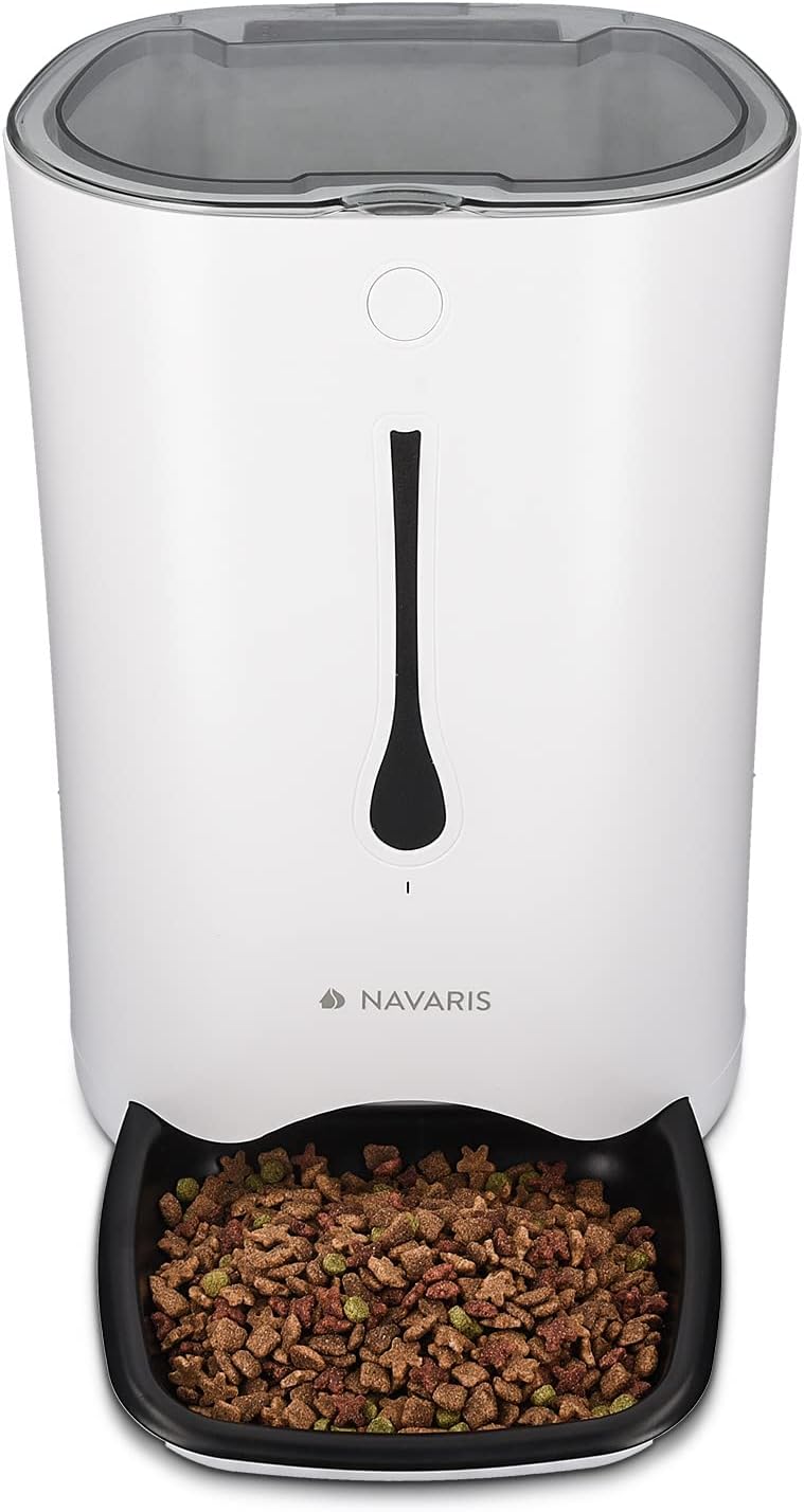 Navaris Automatischer Futterautomat Futterspender mit Timer - 6L Futternapf Automat mit Timer und ak