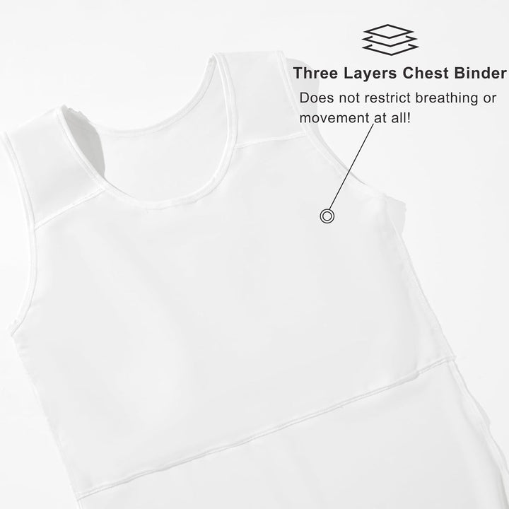 Brust Binder für Transgender FTM Cosplay Atmungsaktive Halb Trans Binder BH Weiss L, Weiss L