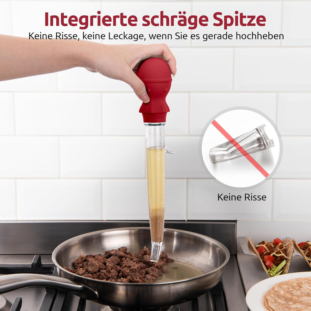 U-Taste 109℃ Hitzebeständige Grosse Abgewinkelte Bratenspritze Tritan Putenfleisch-Fettpipette mit S
