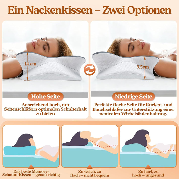 Nackenkissen Kopfkissen - Memory Foam Kissen - Stabile Nackenstütze Schlafkissen Pillows for Sleepin