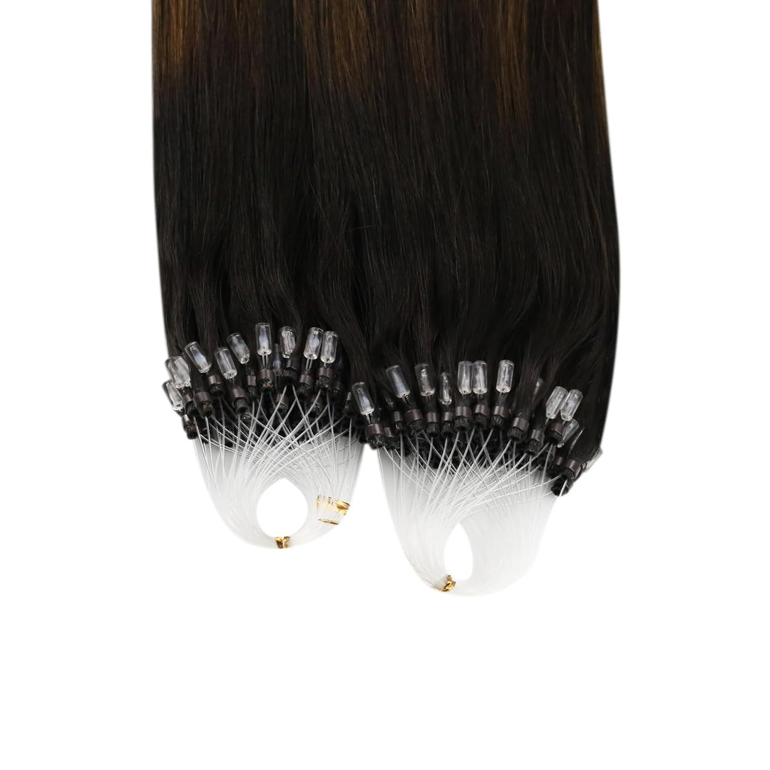 Ugeat Microring Extensions Echthaar Cold Fusion 45cm 1g/Strähnen Micro Bondings Extensions Echthaar