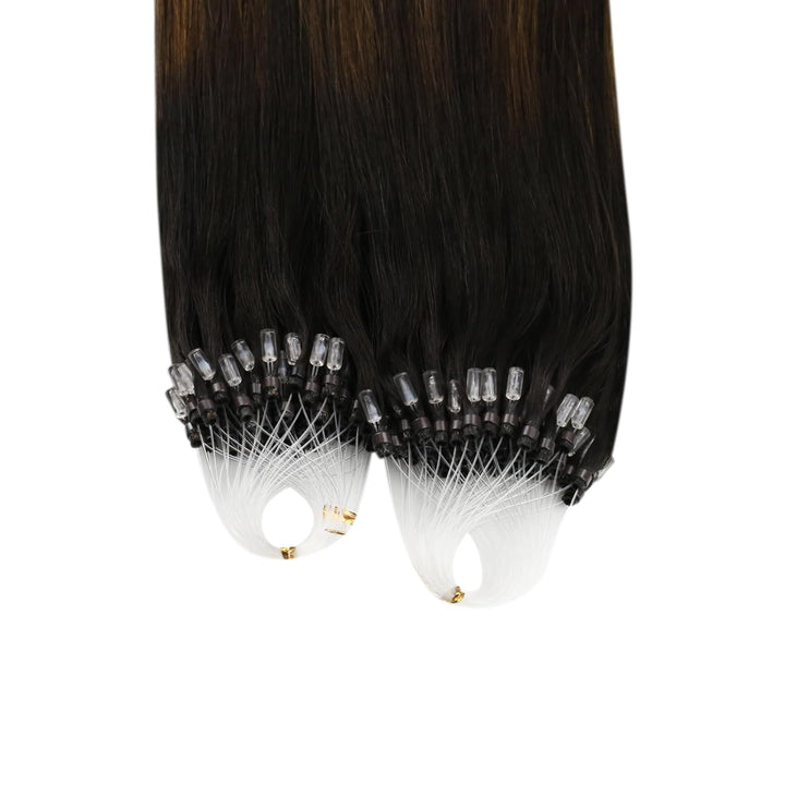 Ugeat Microring Extensions Echthaar Cold Fusion 45cm 1g/Strähnen Micro Bondings Extensions Echthaar