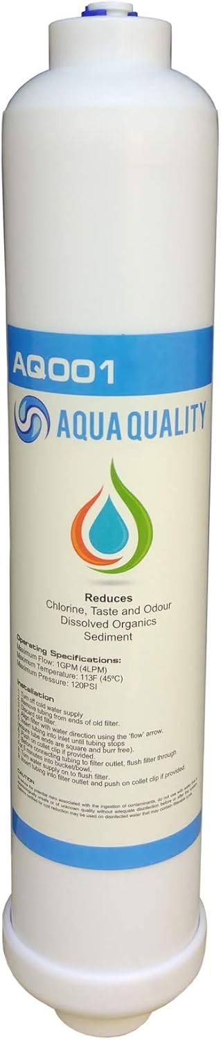 Aqua Quality Wasserfilter für Kühlschrank, 3 Stück (Universalgrösse, 6,35 mm Stecksystem, NSF-zertif