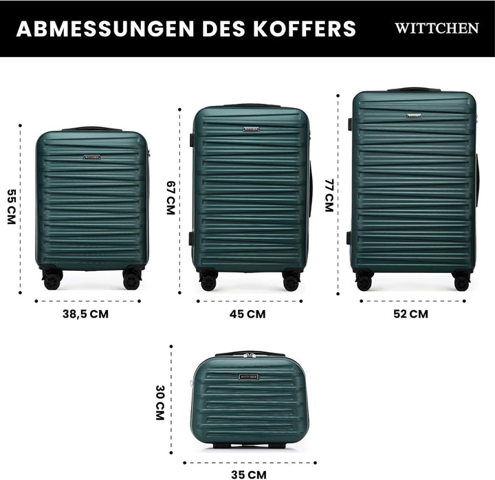 WITTCHEN Skyspeed Line Reisekoffer 4er Koffer-Set Rollkoffer Trolley Handgepäck Gepäck Reisekofferse