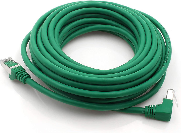 1aTTack.de 366229 Cat.6 Netzwerkkabel Winkel 90 Grad 5m - grün - 10 Stück - Cat6 Patchkabel (SFTP PI