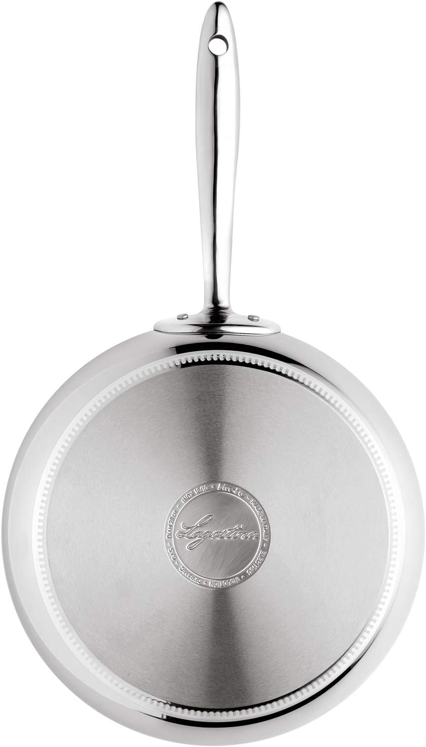 Lagostina Accademia Lagofusion Pfanne aus Edelstahl 18/10 mit Langem Griff, 24 cm Ø, Pfanne für Indu