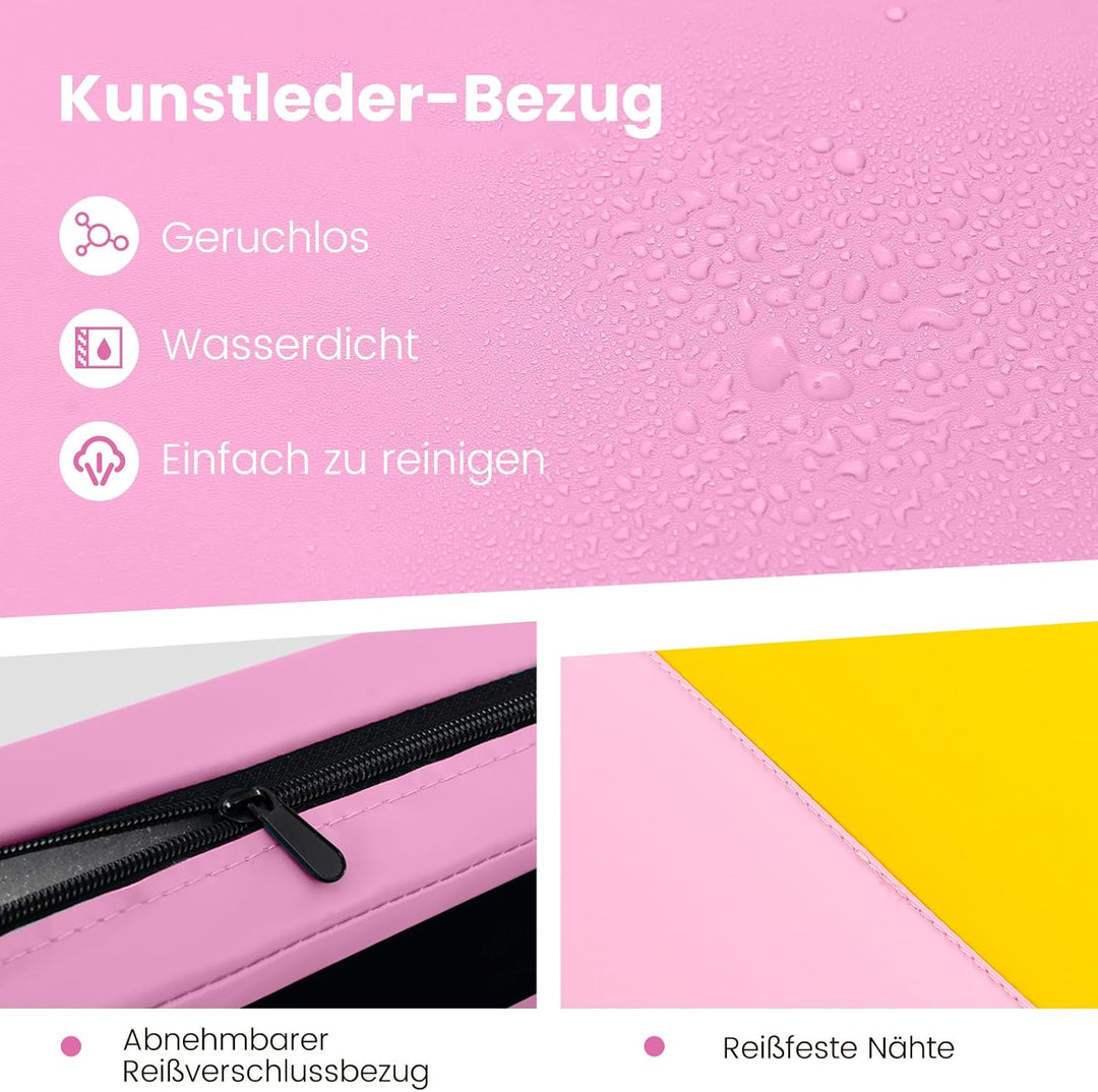 COSTWAY 300 x 120 x 5 cm Weichbodenmatte, Gymnastikmatte klappbar, Turnmatte aus PU mit Kletterversc