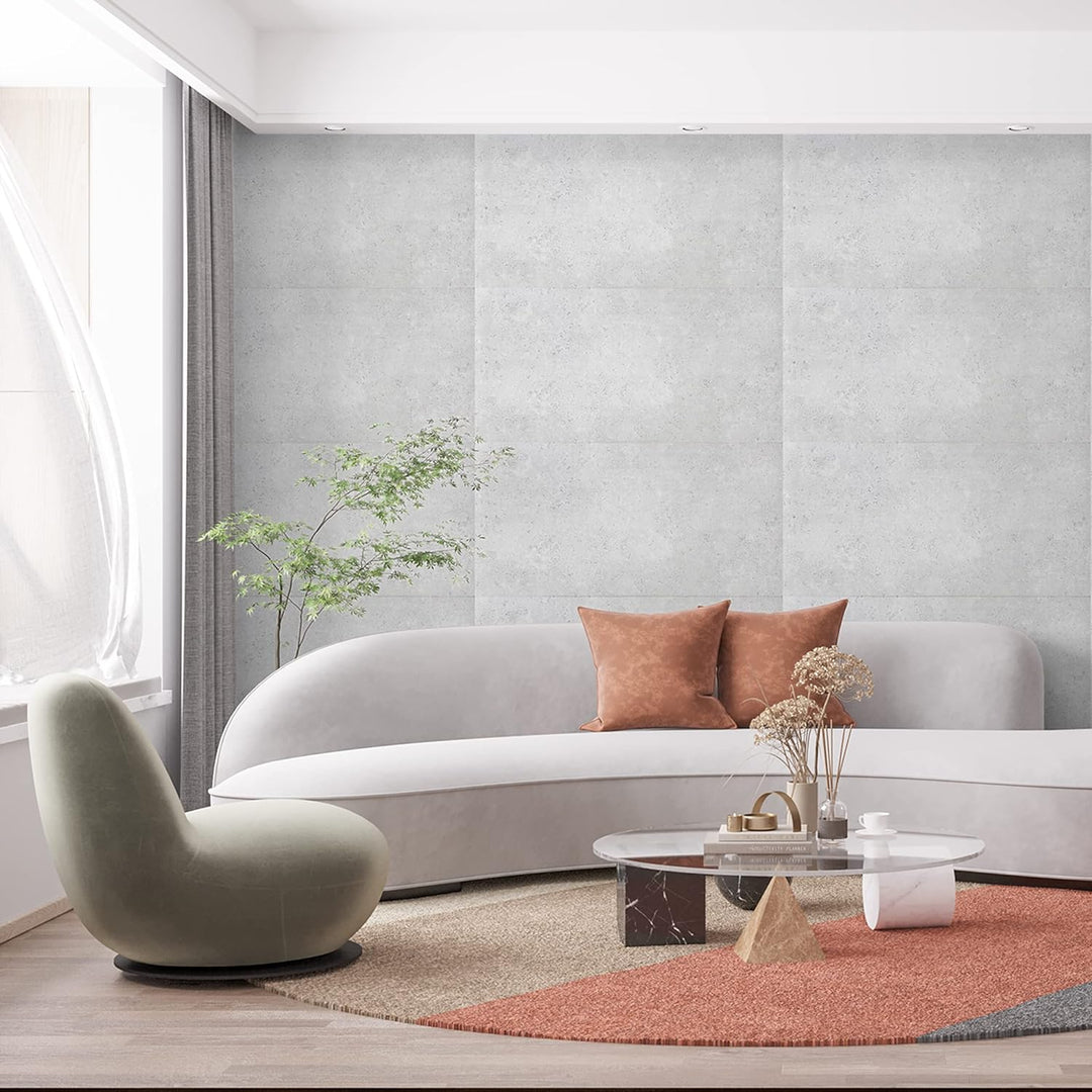 Decosa Wandpaneel Betonoptik in Hellgrau - 16 Platten = 4 m2 - Wandpaneele in Beton Dekor - Wand Pan