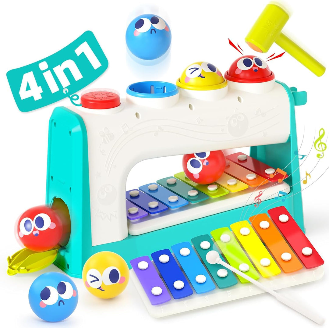 HOLA Spielzeug ab 1 Jahr, Hammerspiel Xylophon Kinderspielzeug ab 1-2 Jahre Baby Geschenk für 1 Jahr