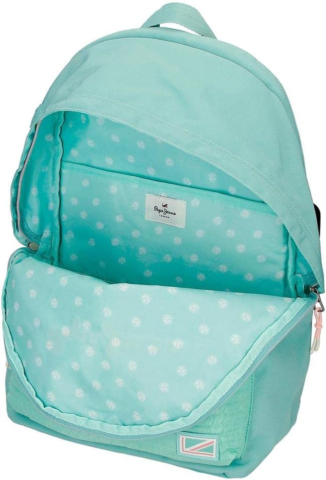 Pepe Jeans Jane Rucksack für Laptop, Doppelfach, 15,6 Zoll, Blau, 31 x 44 x 17,5 cm, Polyester, 20,4