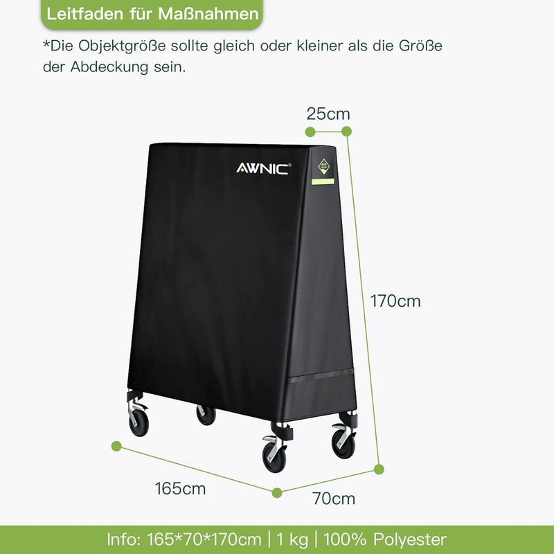 Awnic Tischtennisplatte Abdeckung Outdoor Pingpong Schutzhülle Tischtennis Abdeckhaube Reissfest Was