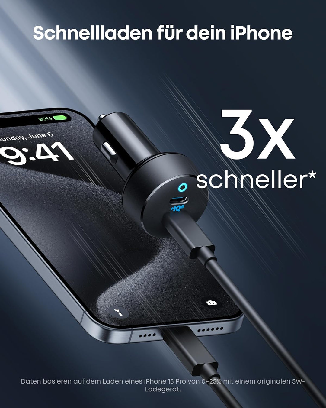 Anker PowerDrive III Duo USB-C-Ladegerät fürs Auto, 40W 2-Port PowerIQ 3.0 Ladegerät, Power Delivery