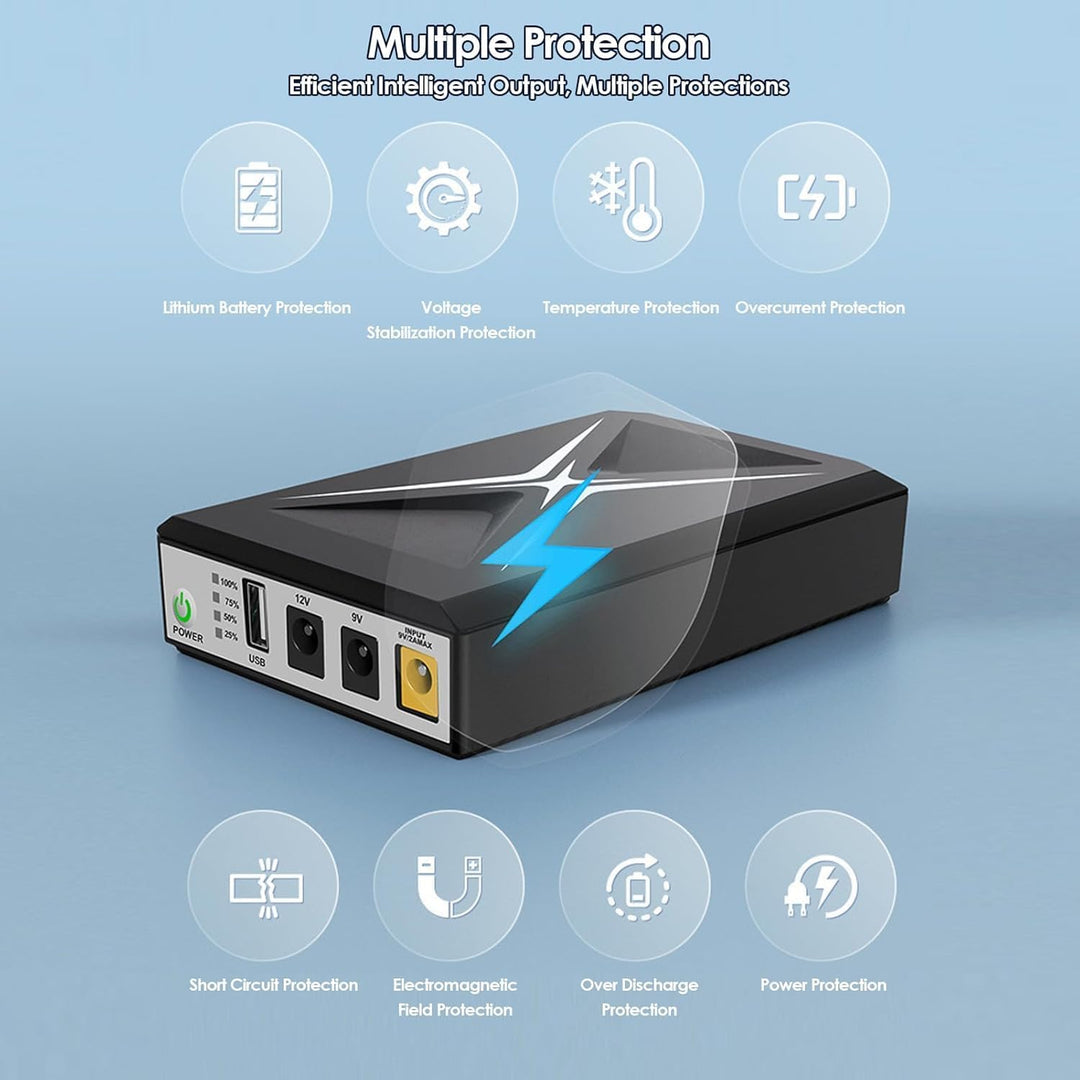 Mini UPS Wechselrichter, Mini Backup-Batterie, USV, 10400 mAh, Stromversorgung ohne Unterbrechung, E