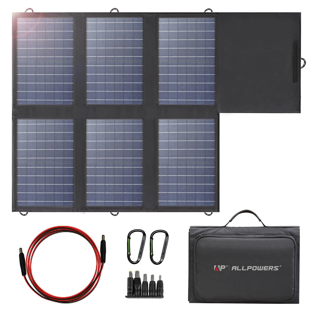 ALLPOWERS SP026 60W Tragbares Solarpanel, Monocrystalline Faltbar Solar Panel Photovoltaik Mobile So