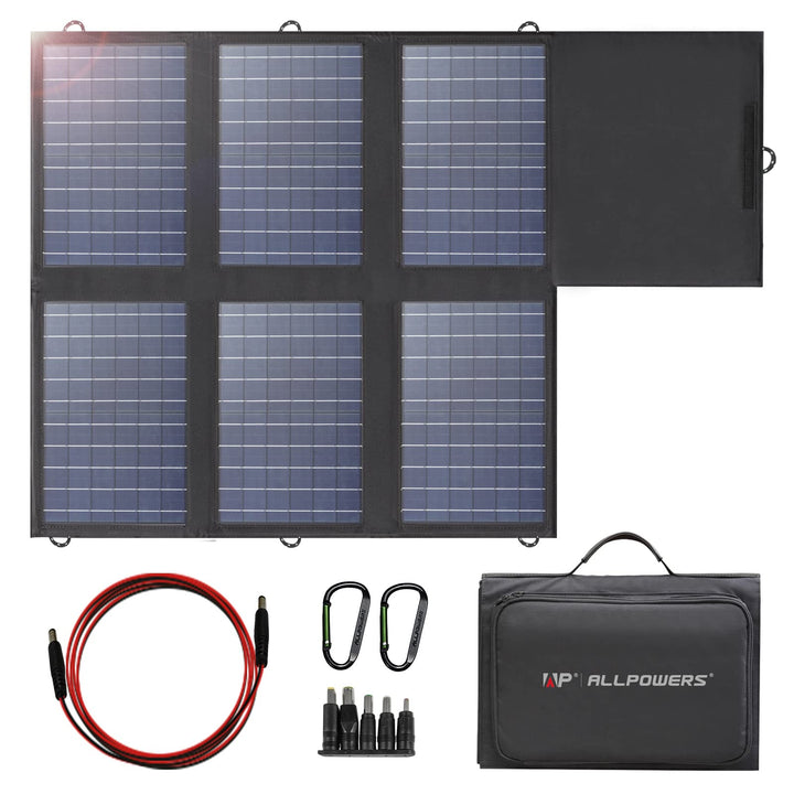 ALLPOWERS SP026 60W Tragbares Solarpanel, Monocrystalline Faltbar Solar Panel Photovoltaik Mobile So