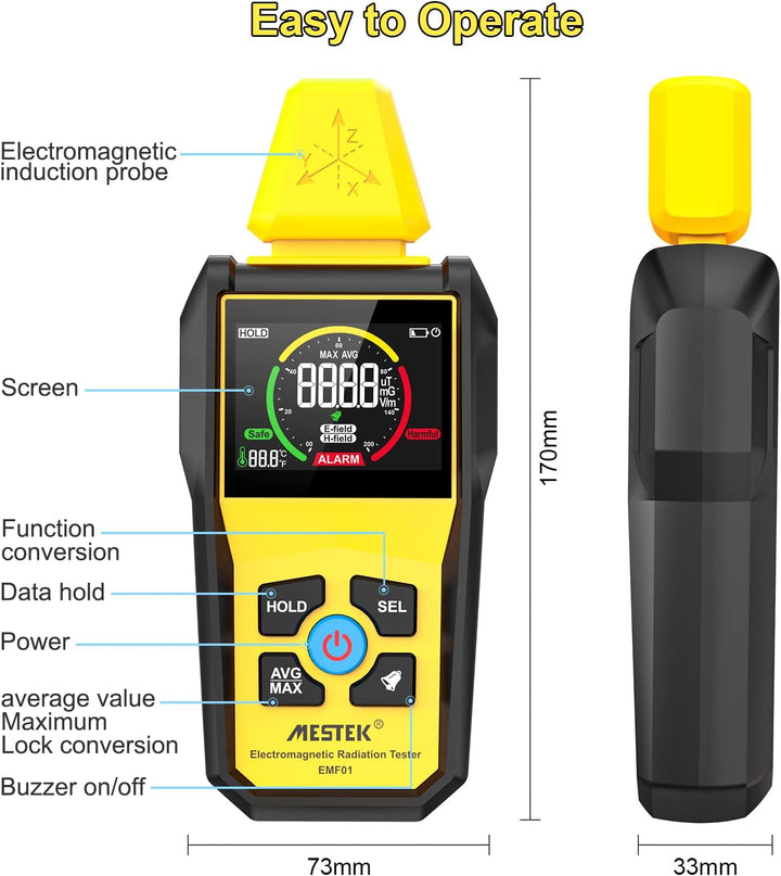 EMF-Messgeräte MESTEK Dosimeter Elektromagnetischer Strahlungsdetektor zur Messung von Radioaktivitä